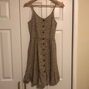Leopard Print Babydoll Dress